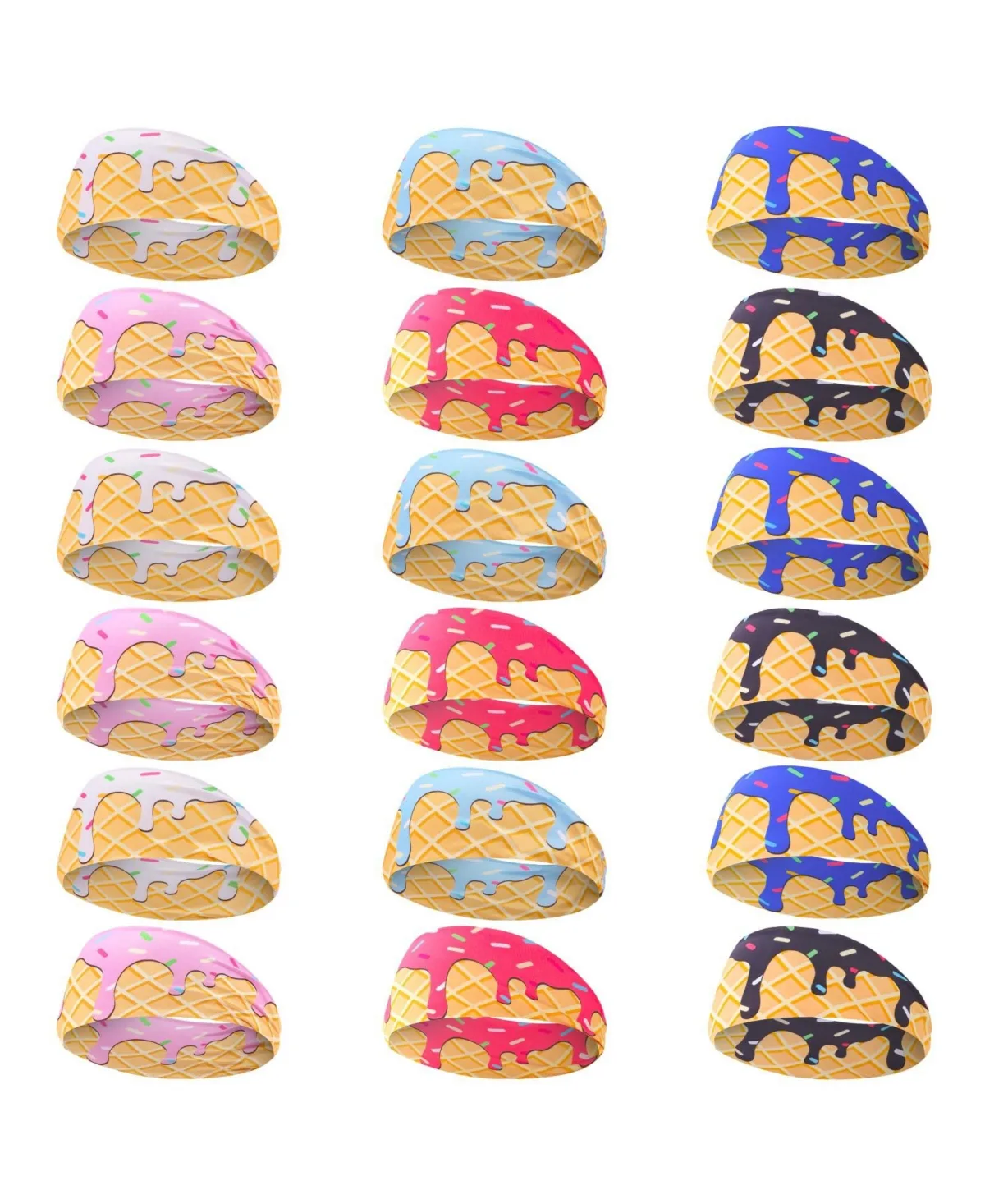 Ice Cream Baseball Sports Headbands Quick Dry Sweat Absorbent Elastic by Furlihong