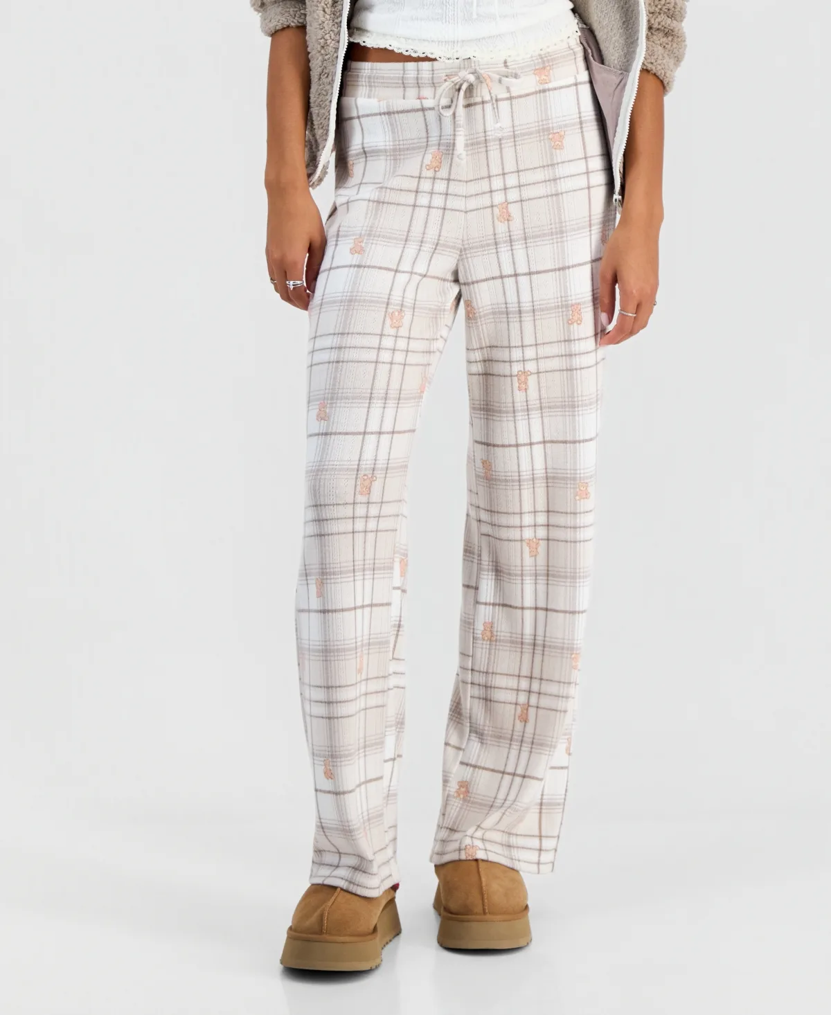 Mid-Rise Pointelle Straight-Leg Pants by Hippie Rose