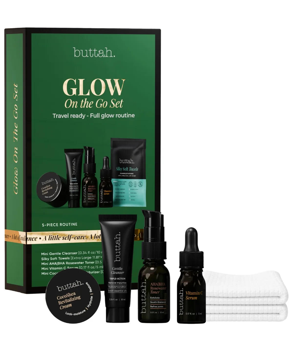 Buttah Skin 5-Piece Glow on the Go Skincare Gift Set by skin