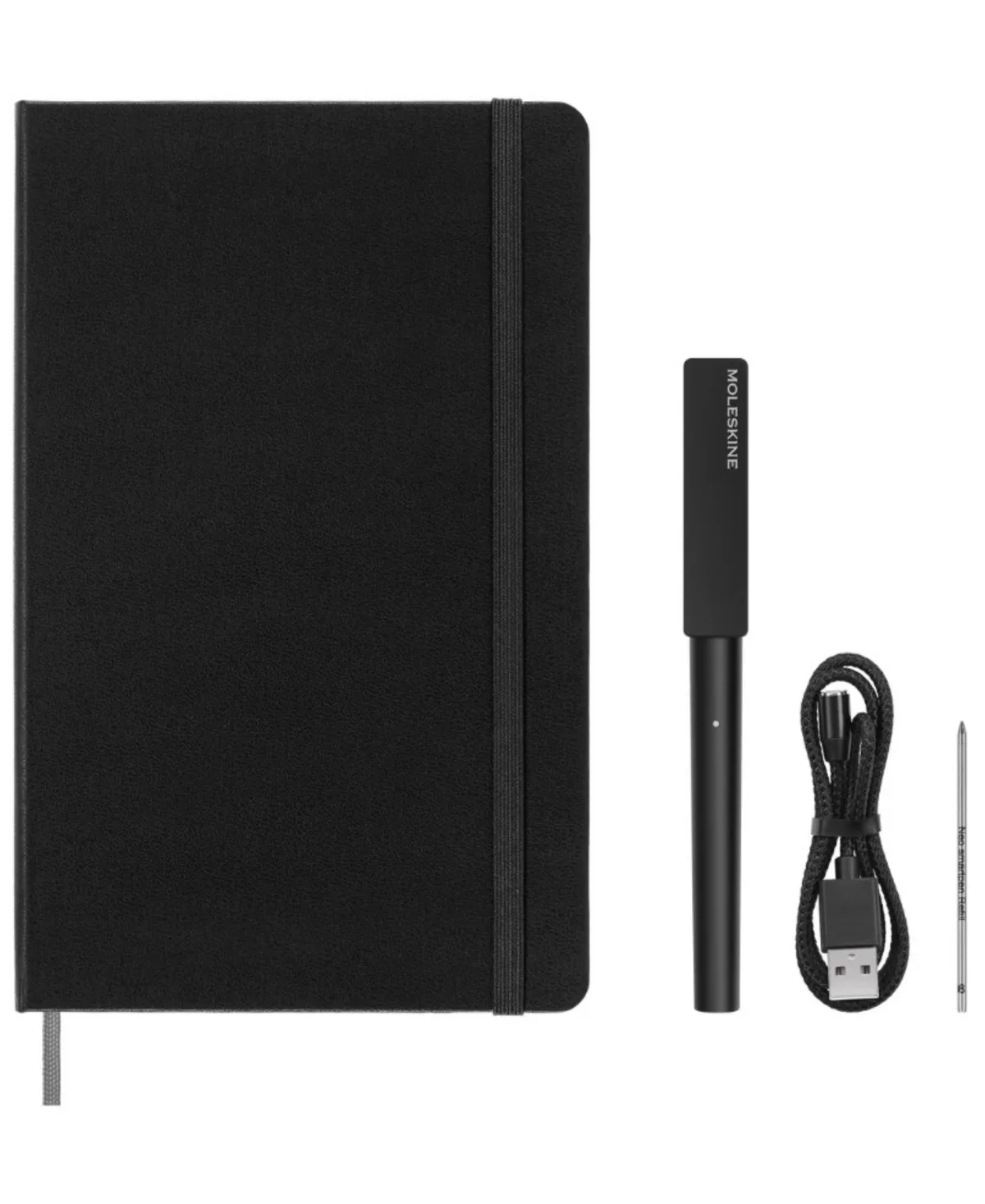 Smart Writing Large Notebook, Smart Pen, Ink Refill, and Magnetic Charger, 4-Piece Set by Moleskine