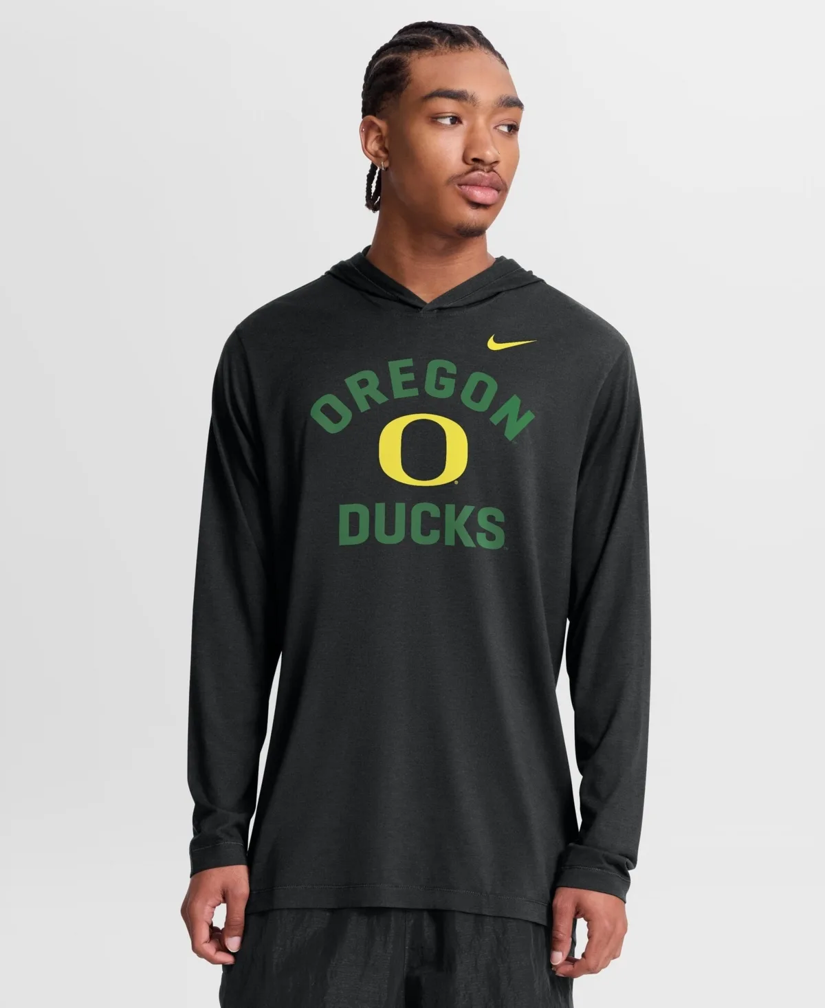 Oregon Ducks Primetime Arch Tri-Blend Dri-Fit Long Sleeve Hooded T-Shirt by Nike