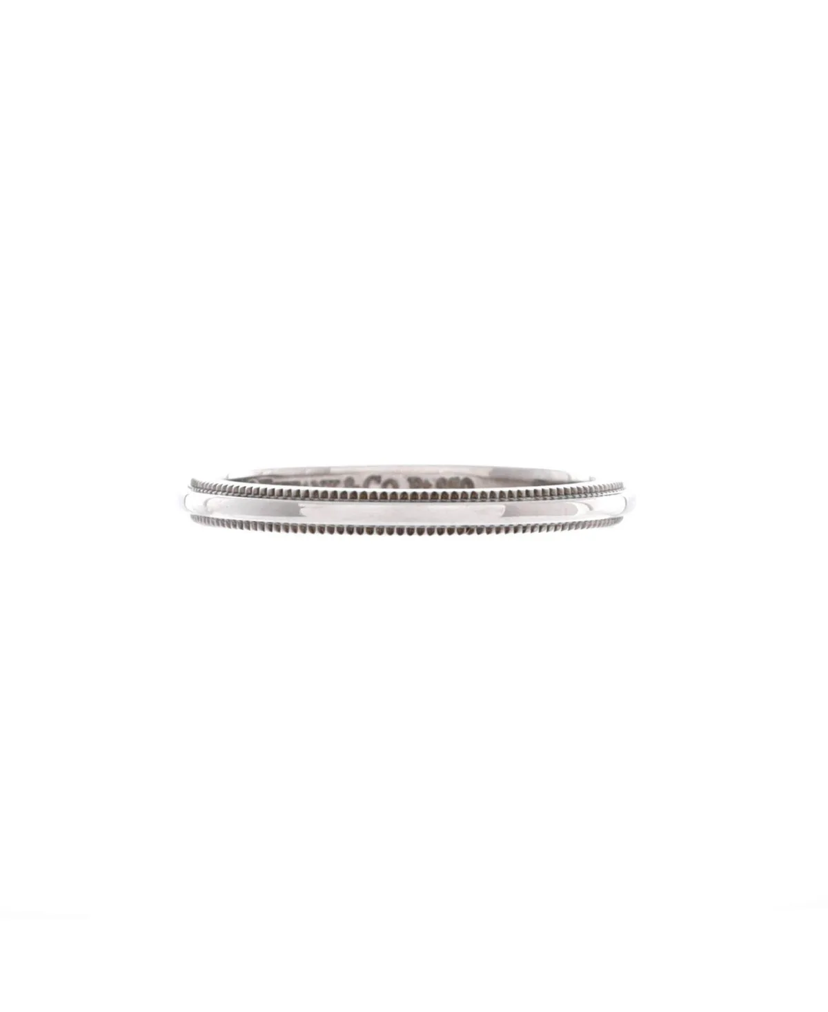 Pre-Owned Tiffany & Co Platinum Classic Milgrain Band Ring by Tiffany & Co.