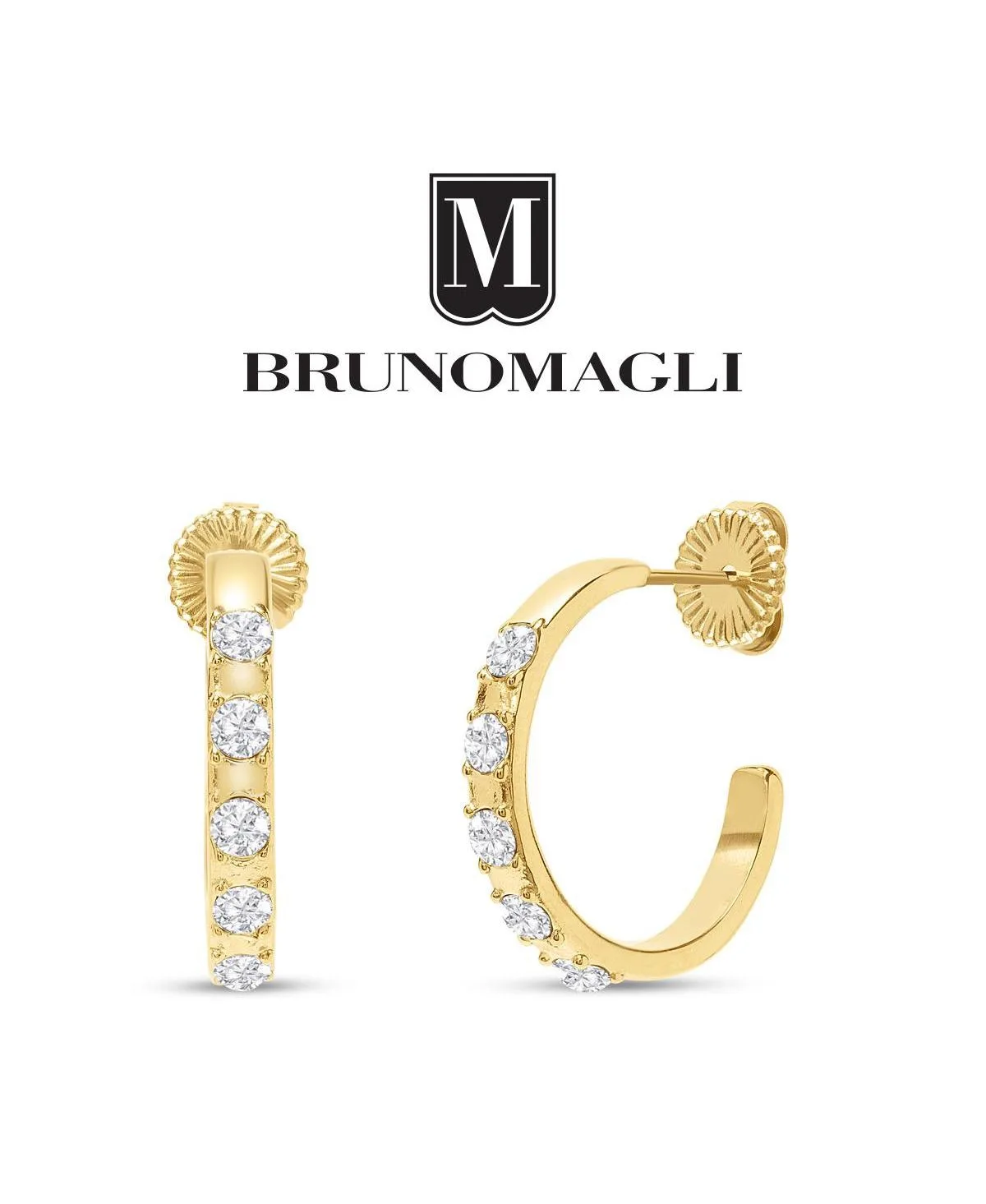 Crystal Martina Dangle Hoop Earrings by Bruno Magli