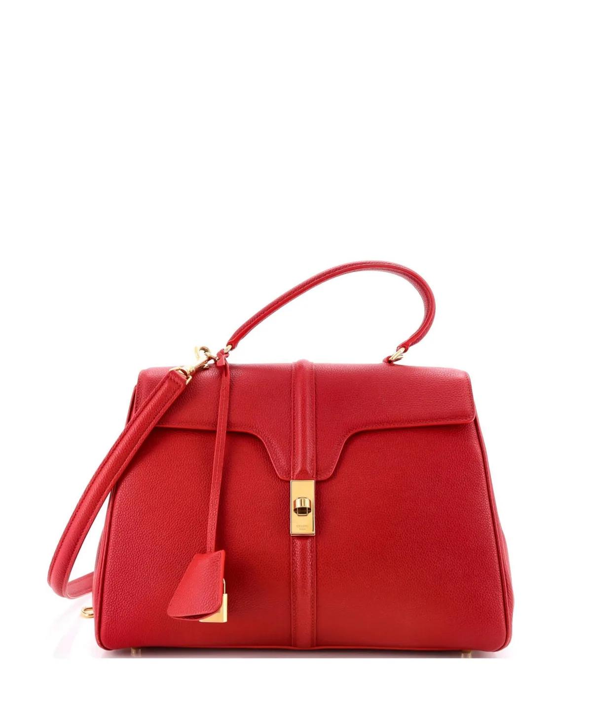 Pre-Owned Medium 16 Top Handle Bag Grained Calfskin by Celine