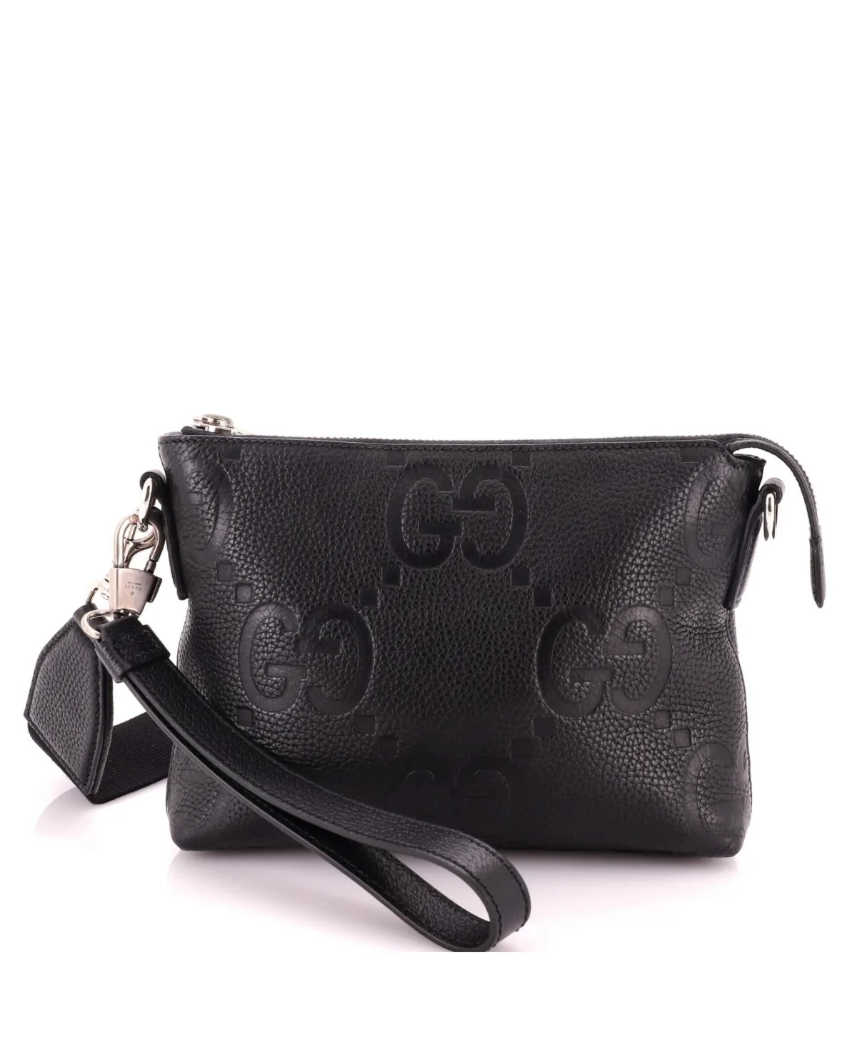 Pre-Owned Small Zip Messenger Bag Jumbo Gg Embossed Leather by Gucci