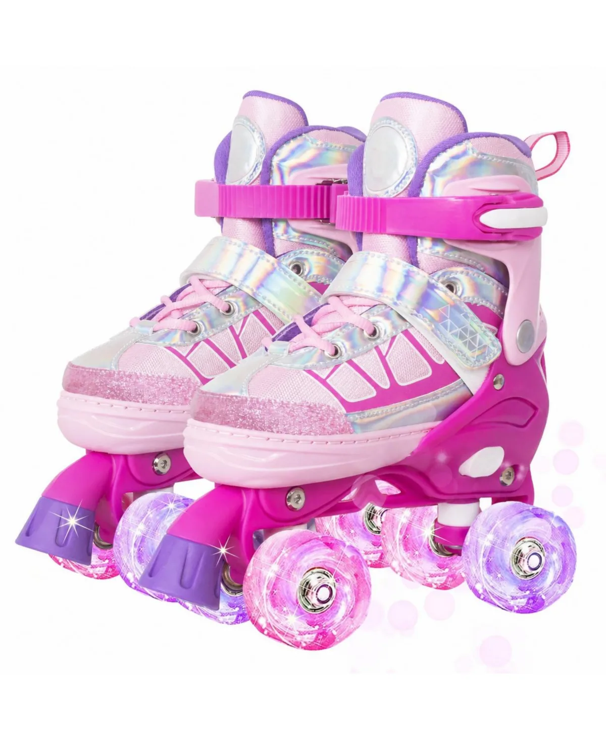 Adjustable Quad Roller Skates Light Up Wheels for Beginners Outdoor Sports by Magicorange