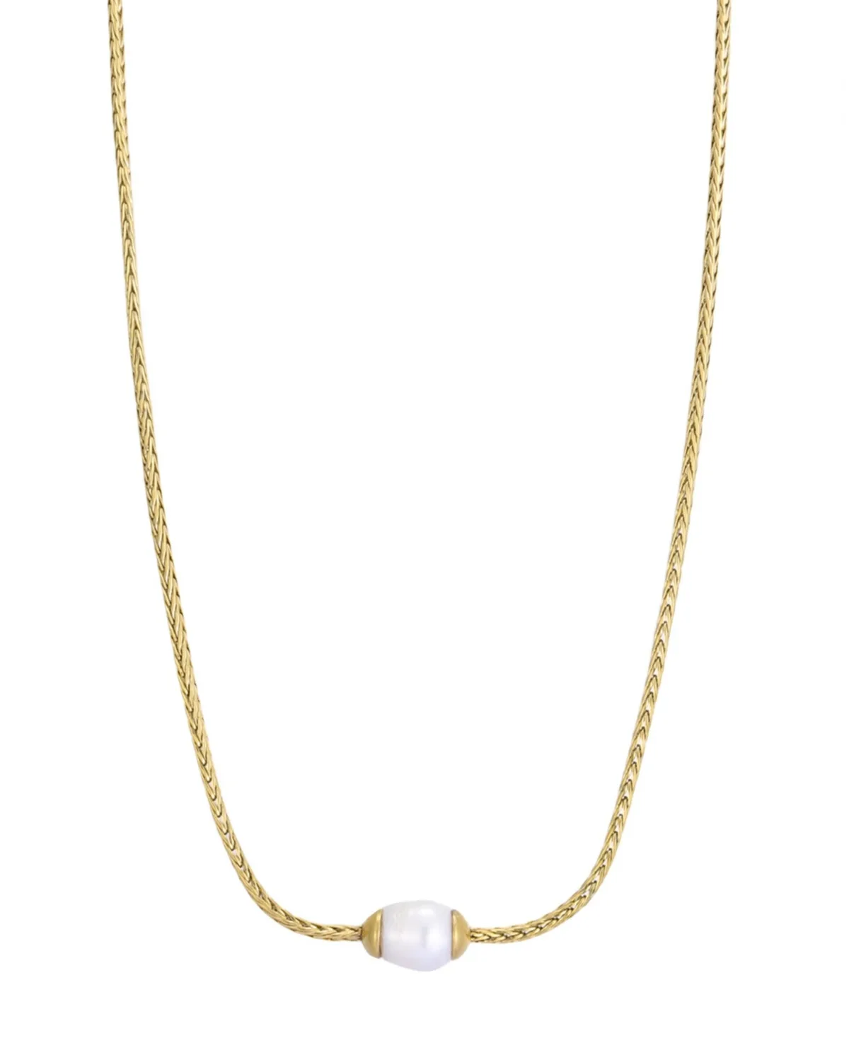 Natural Freshwater Pearl Gold-Tone Stainless Steel Chain Necklace by Adornia