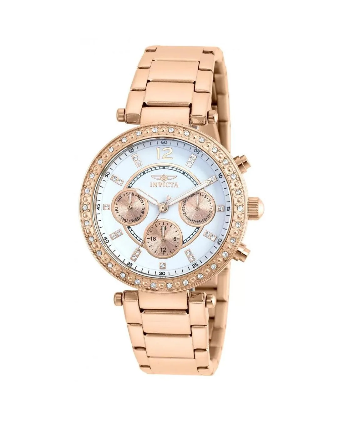 Quartz Chronograph Angel Rose Gold-Tone Stainless Steel Watch, 36mm by Invicta