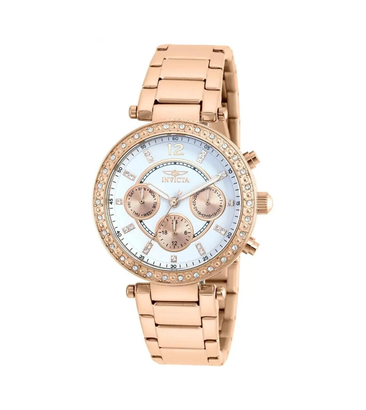 Quartz Chronograph Angel Rose Gold-Tone Stainless Steel Watch, 36mm