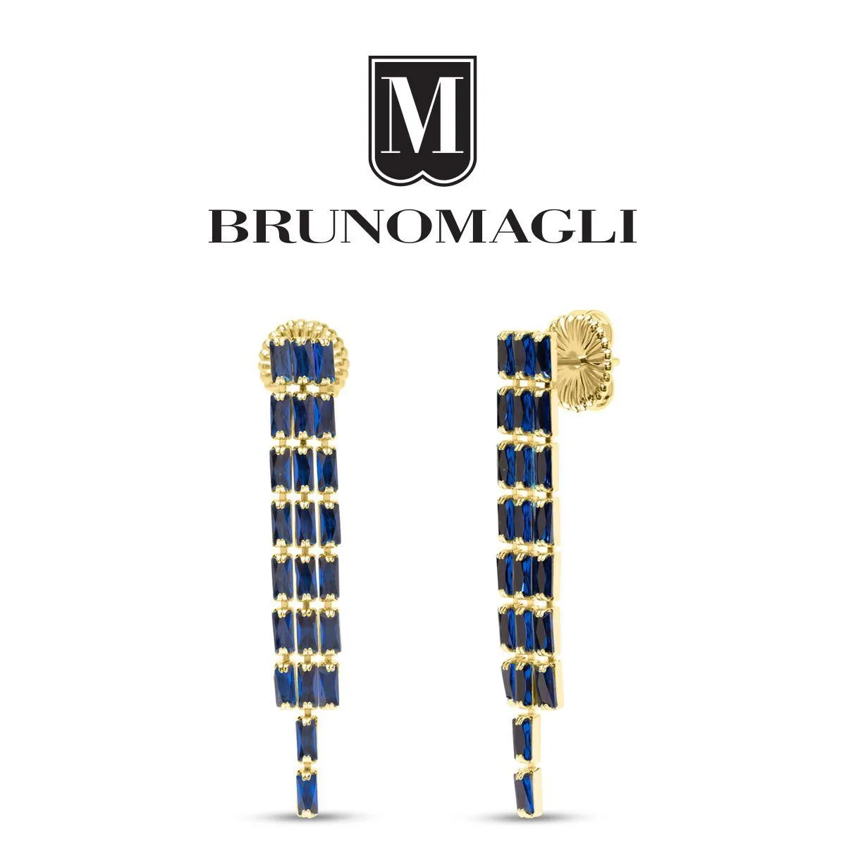Gabriella Gold Earrings, Zaffiro
