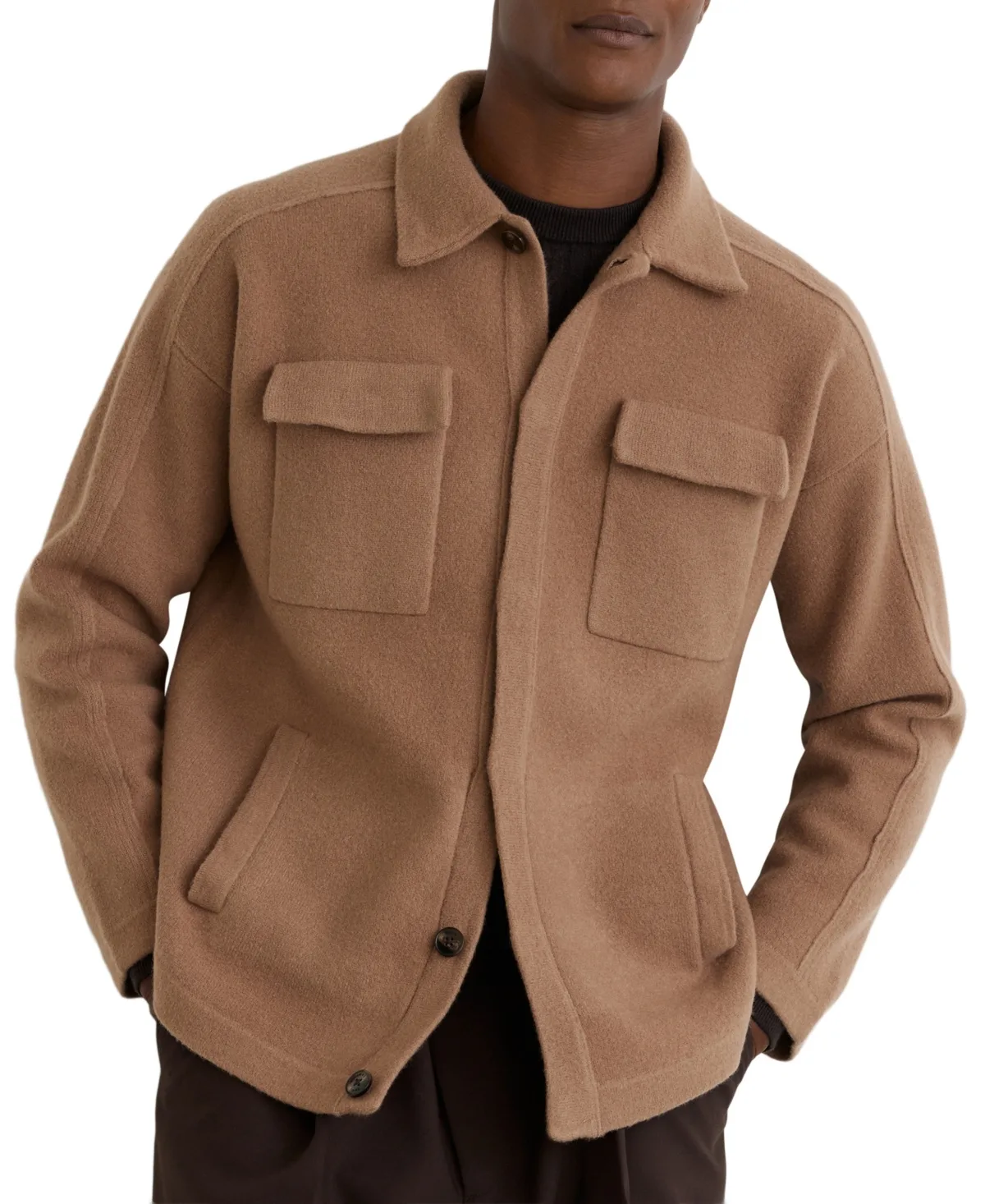 Lockwood Boiled Wool Classic-Fit Long-Sleeve Overshirt
