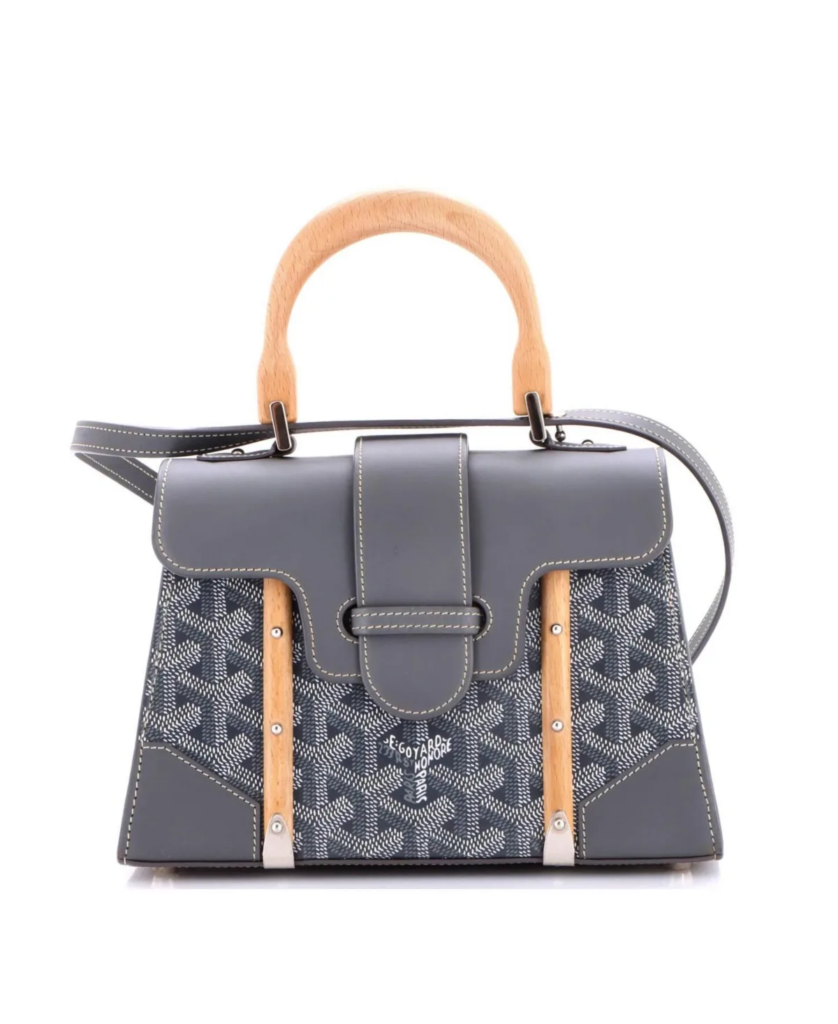 Pre-Owned Goyard Mini Structured Saigon Top Handle Bag Coated Canvas with Leather