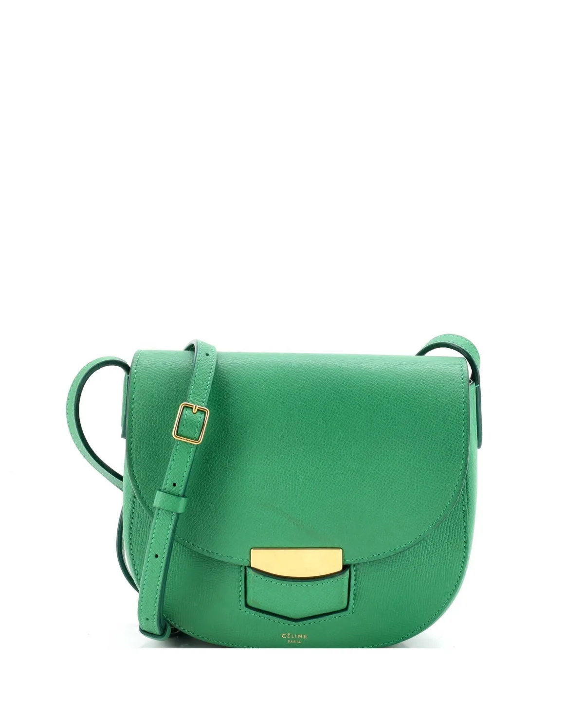Pre-Owned Celine Small Trotteur Crossbody Bag Grainy Leather by Celine