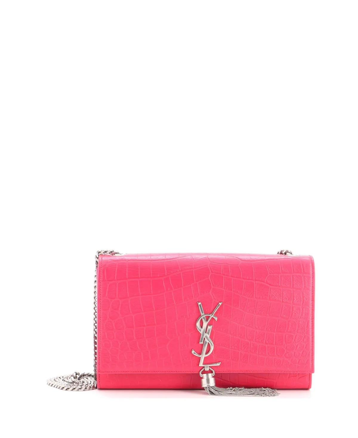 Pre-Owned Saint Laurent Medium Classic Monogram Tassel Crossbody Bag Embossed Leather by Saint Laurent