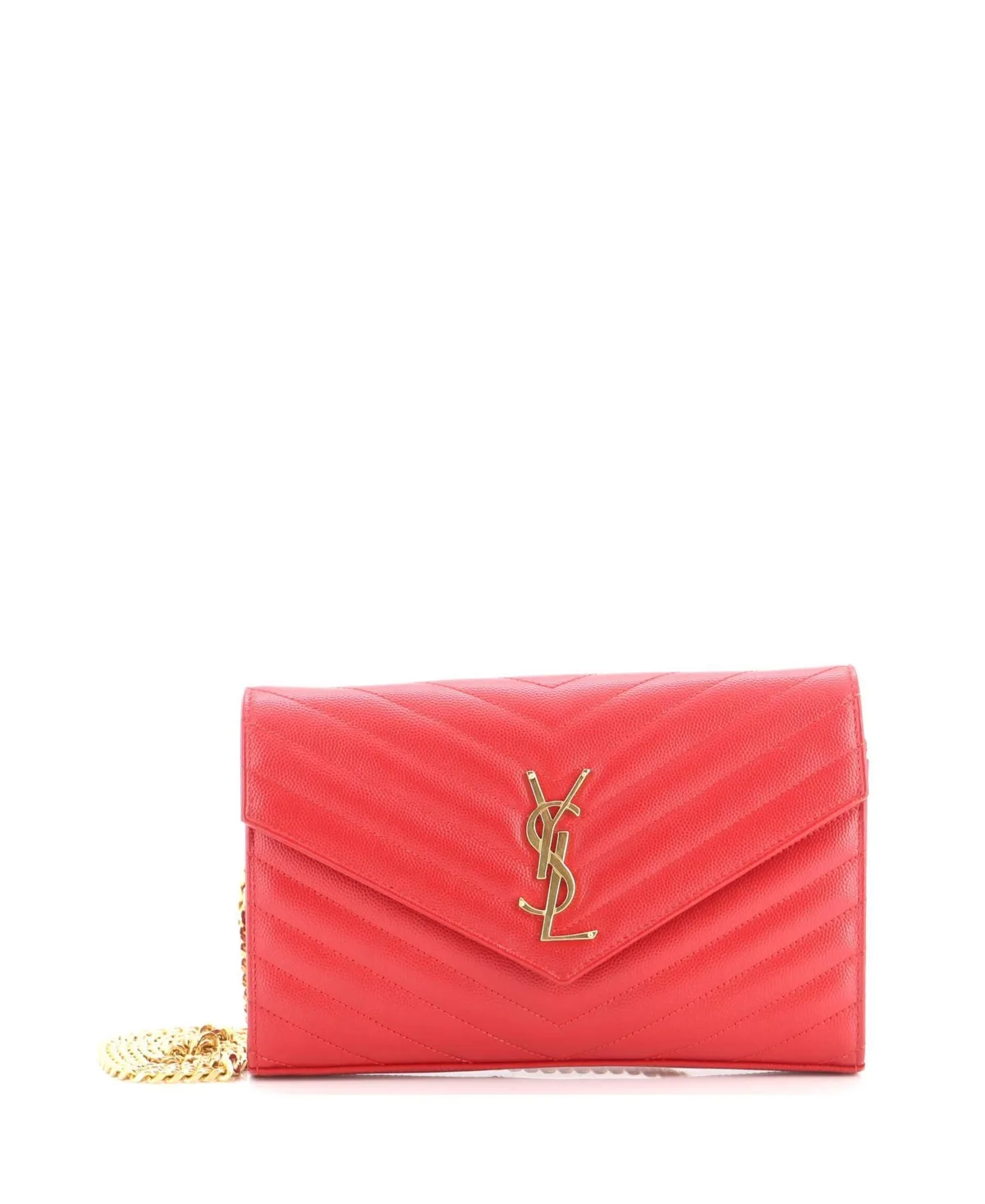 Saint Laurent Classic Monogram Matelasse Chevron Leather Wallet on Chain by Saint Laurent
