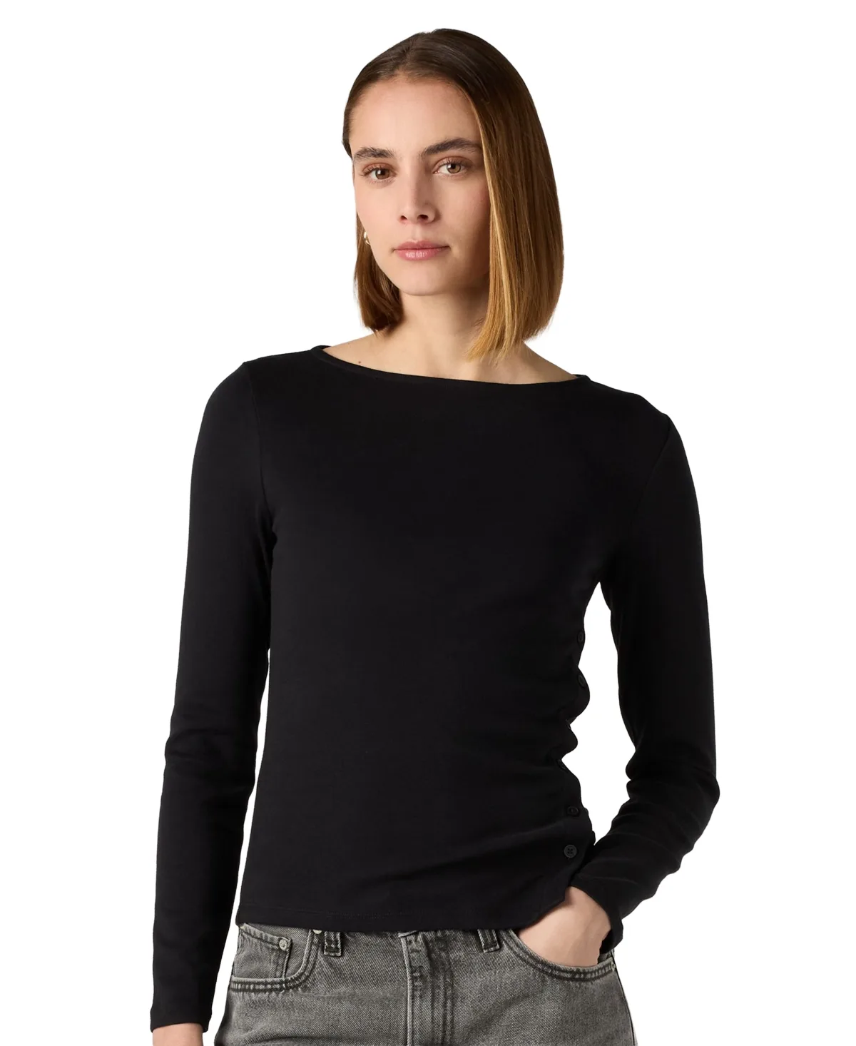Allie Boatneck Long-Sleeve Asymmetrical T-Shirt by Levi's