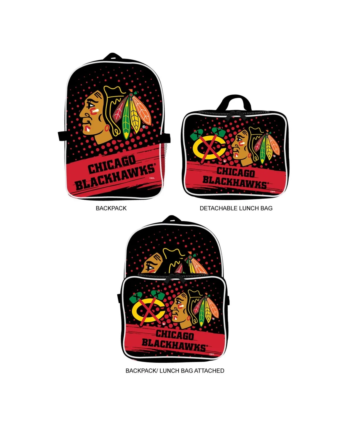 Chicago Blackhawks Backpack & Lunch Box 2-Piece Set by Mojo
