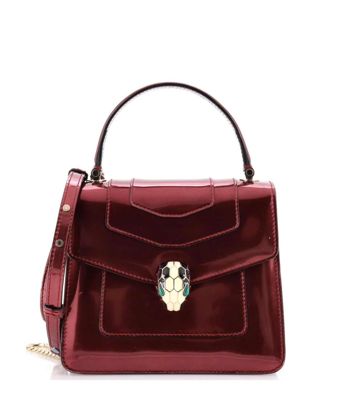 Pre-Owned Small Serpenti Forever Top Handle Bag Leather by BVLGARI