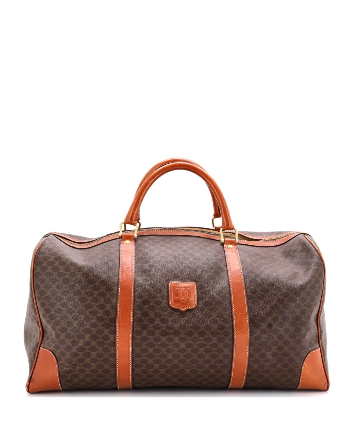 Pre-Owned Large Vintage Duffle Bag Macadam Coated Canvas by Celine