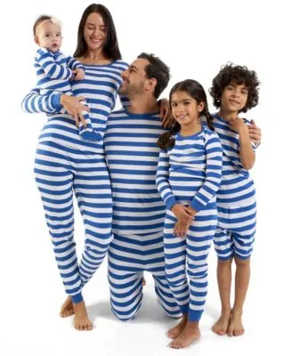 Matching Family Striped Cotton Pajamas by Leveret