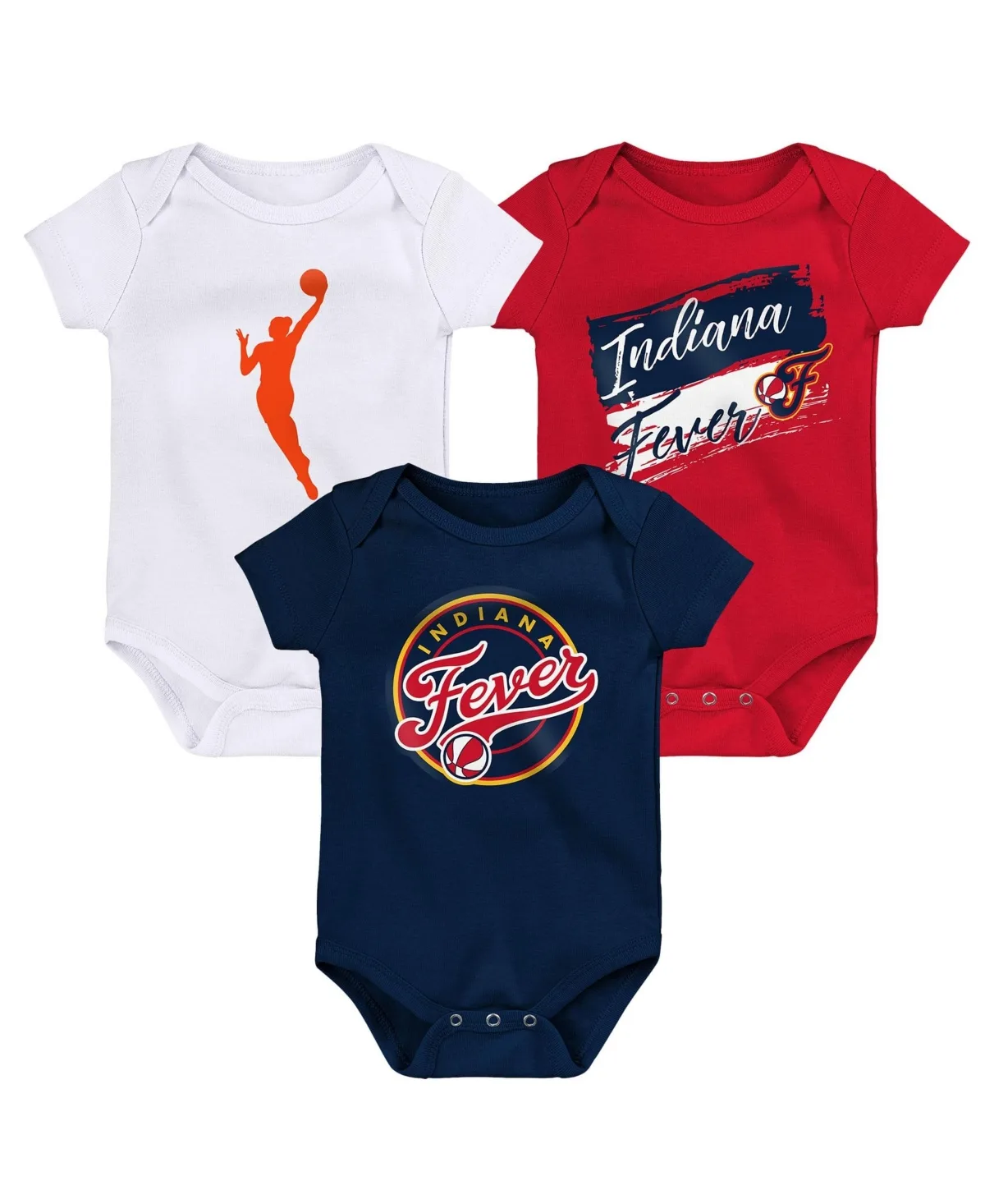 Indiana Fever Destiny Short-Sleeve Creepers, 3-Piece Set by Outerstuff