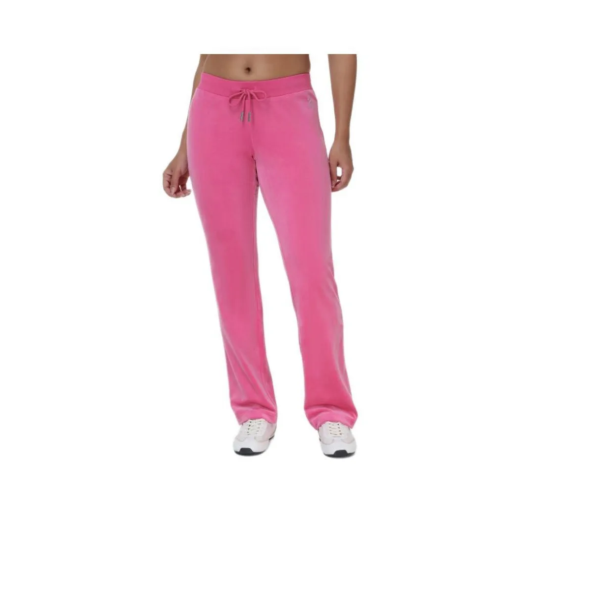 Velour Rhinestone-Logo Track Pants