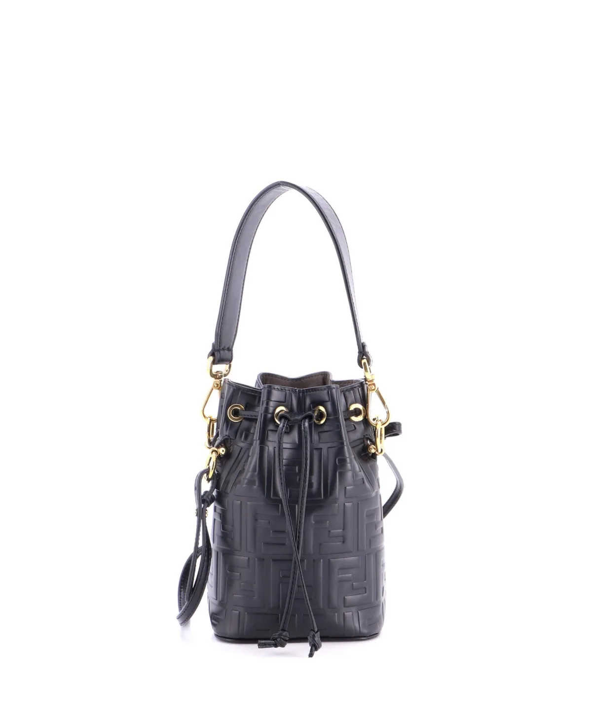 Pre-Owned Mini Mon Tresor Bucket Bag Zucca Embossed Leather by FENDI