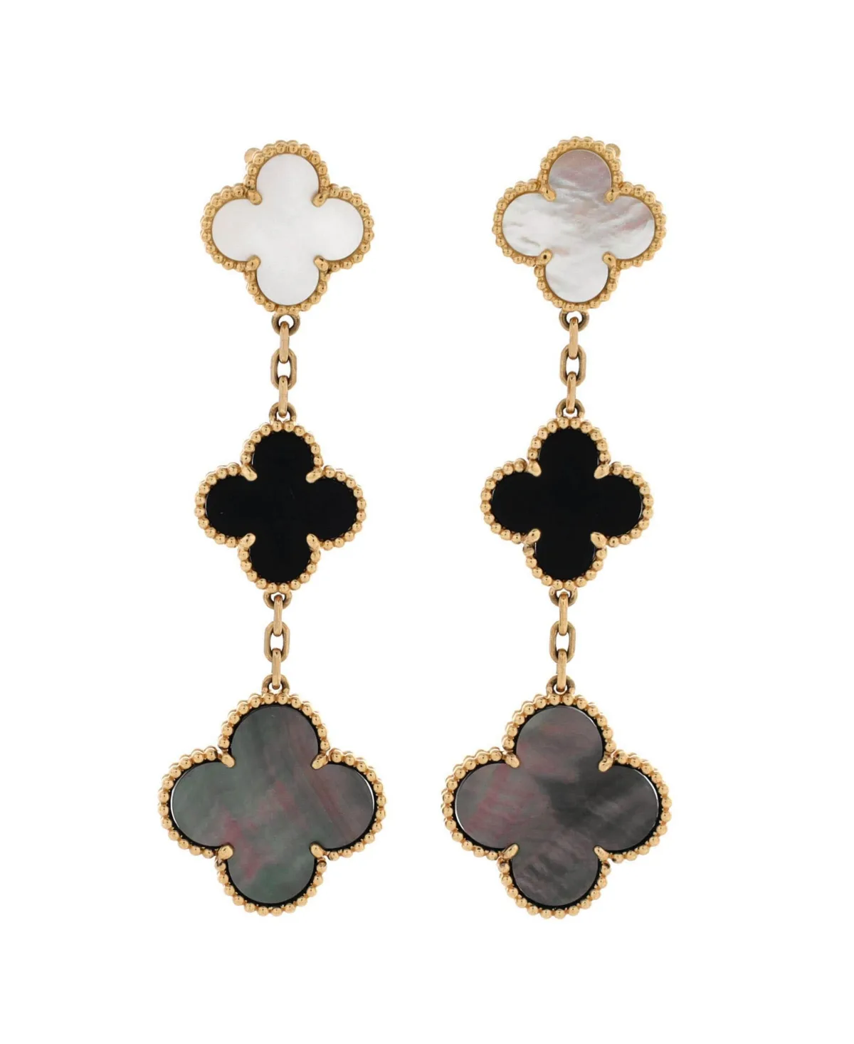 Pre-Owned Van Cleef and Arpels Magic Alhambra 3 Motifs Earrings by Pre Owned Van Cleef & Arpels