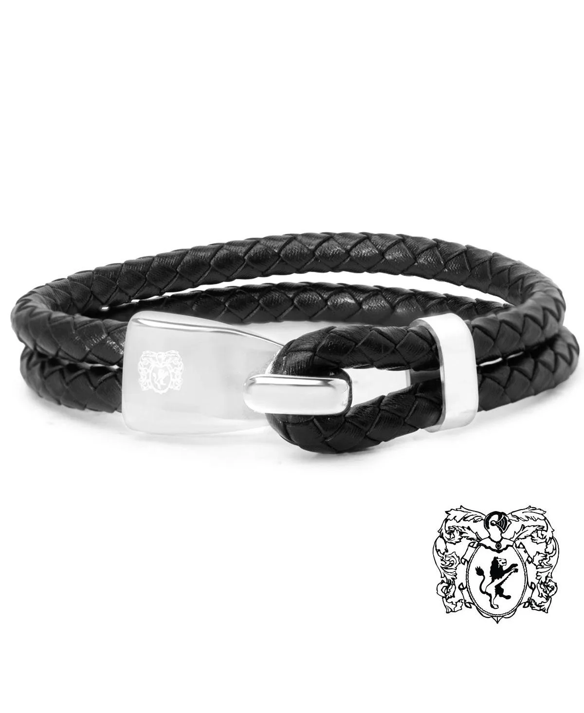 Stainless Steel Double Rope Leather Bracelet
