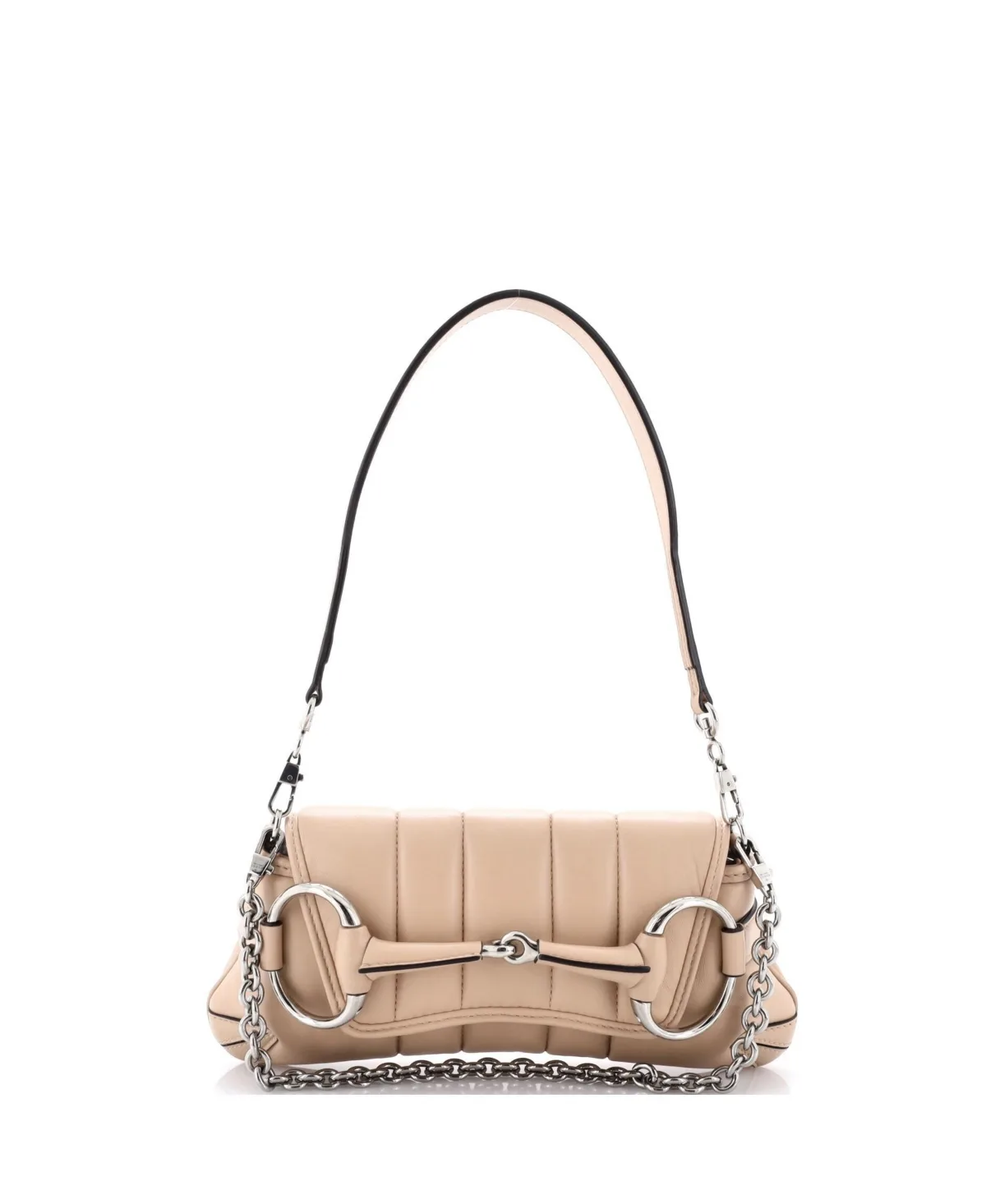 Pre-Owned Gucci Small Horsebit Chain Shoulder Bag Vertical Quilted Leather by Gucci