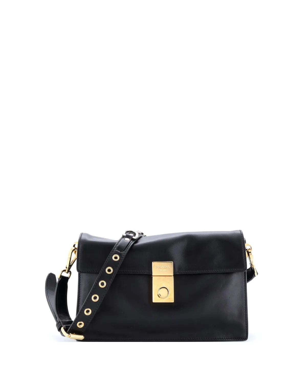 Pre-Owned Prada Small Charms Soft Sound Bag Leather