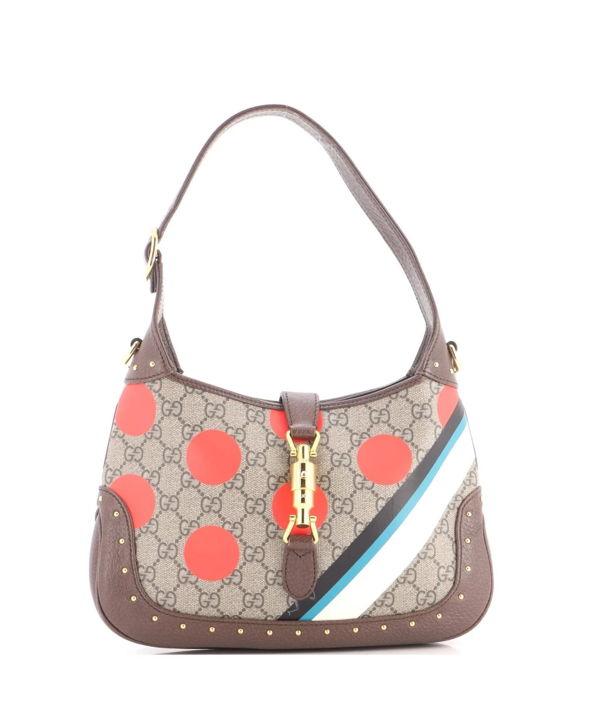 Pre-Owned Gucci Small Jackie 1961 Hobo Studded Printed Gg Coated Canvas by Gucci