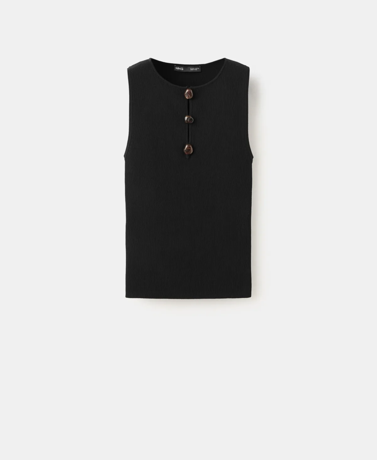 Beads Ribbed Top by Mango