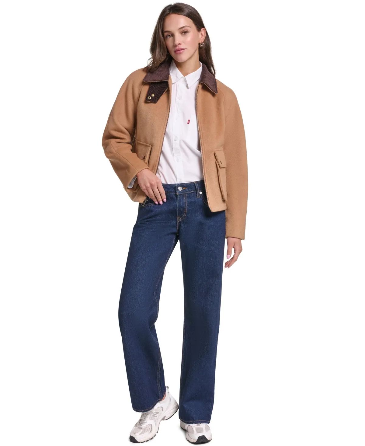 Bubble Hem Bomber Cropped Faux Leather Jacket by Levi's