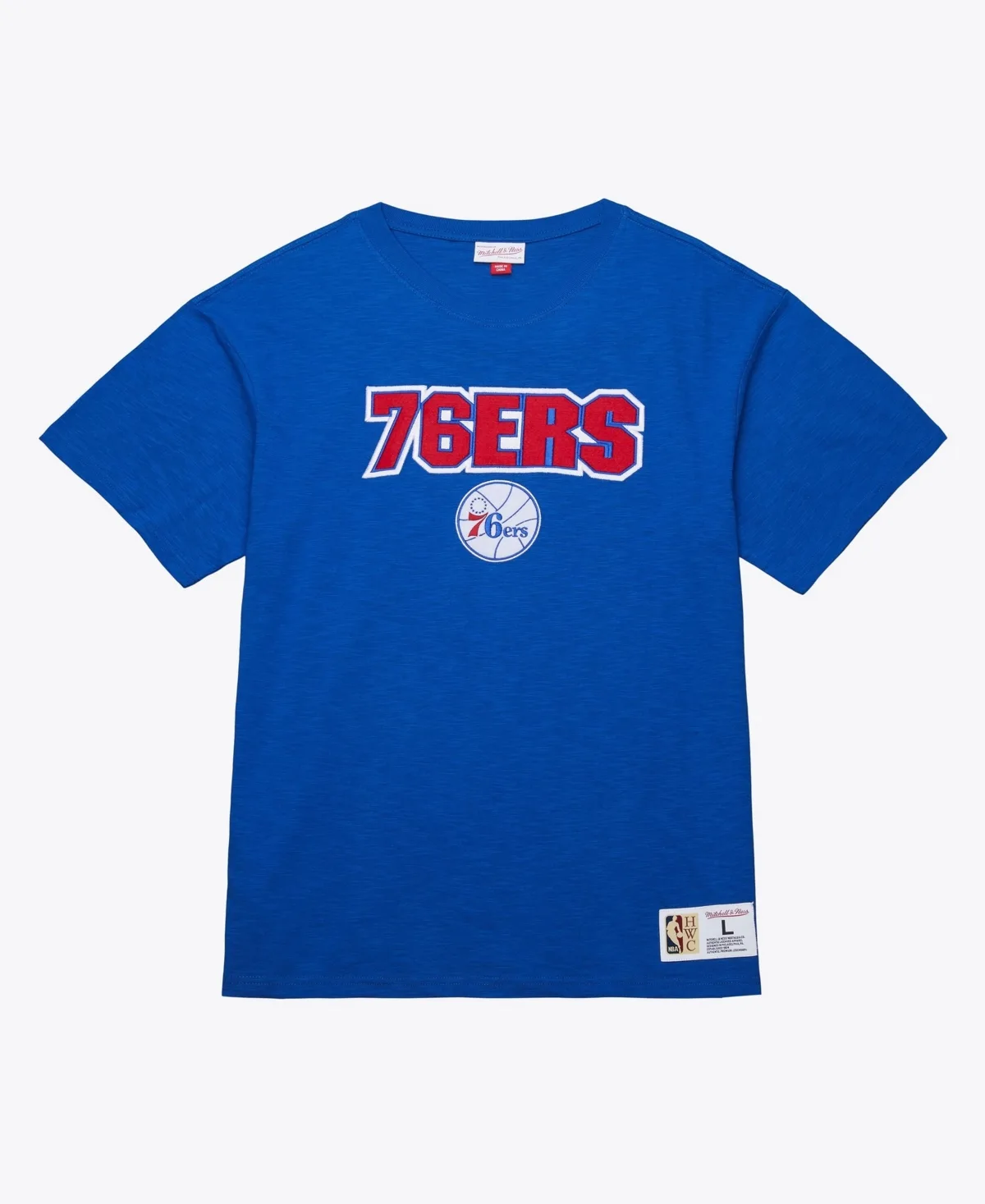 Philadelphia 76ers Legendary Slub Vintage Graphic Relaxed-Fit T-Shirt by Mitchell & Ness