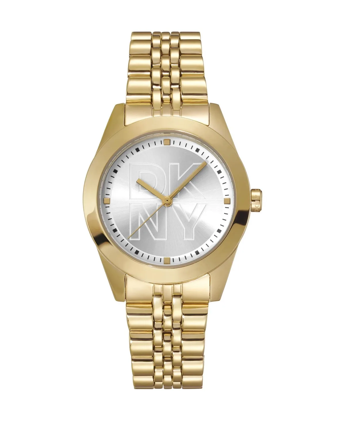 Quartz Parsons Logo Water-Resistant Gold-Tone Stainless Steel Bracelet Watch, 32 mm by DKNY