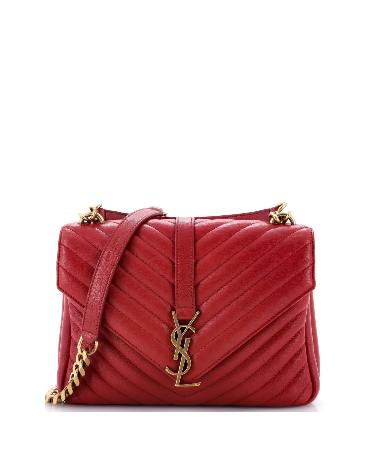 Pre-Owned Saint Laurent Medium Classic Monogram College Bag Matelasse Chevron Leather