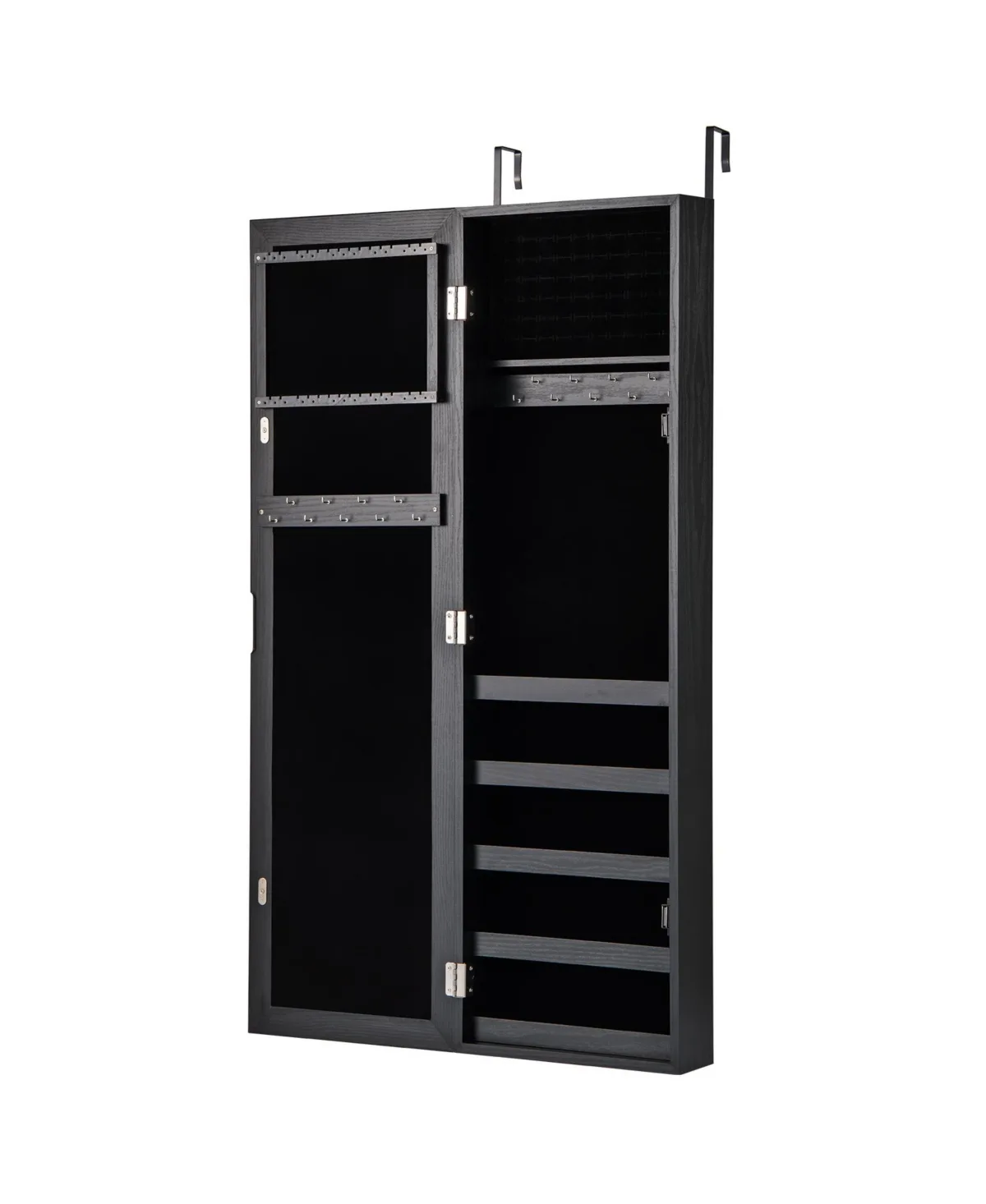 Jewelry Cabinet Wall or Door Mounted Armoire with Full-Length Mirror by Sugift