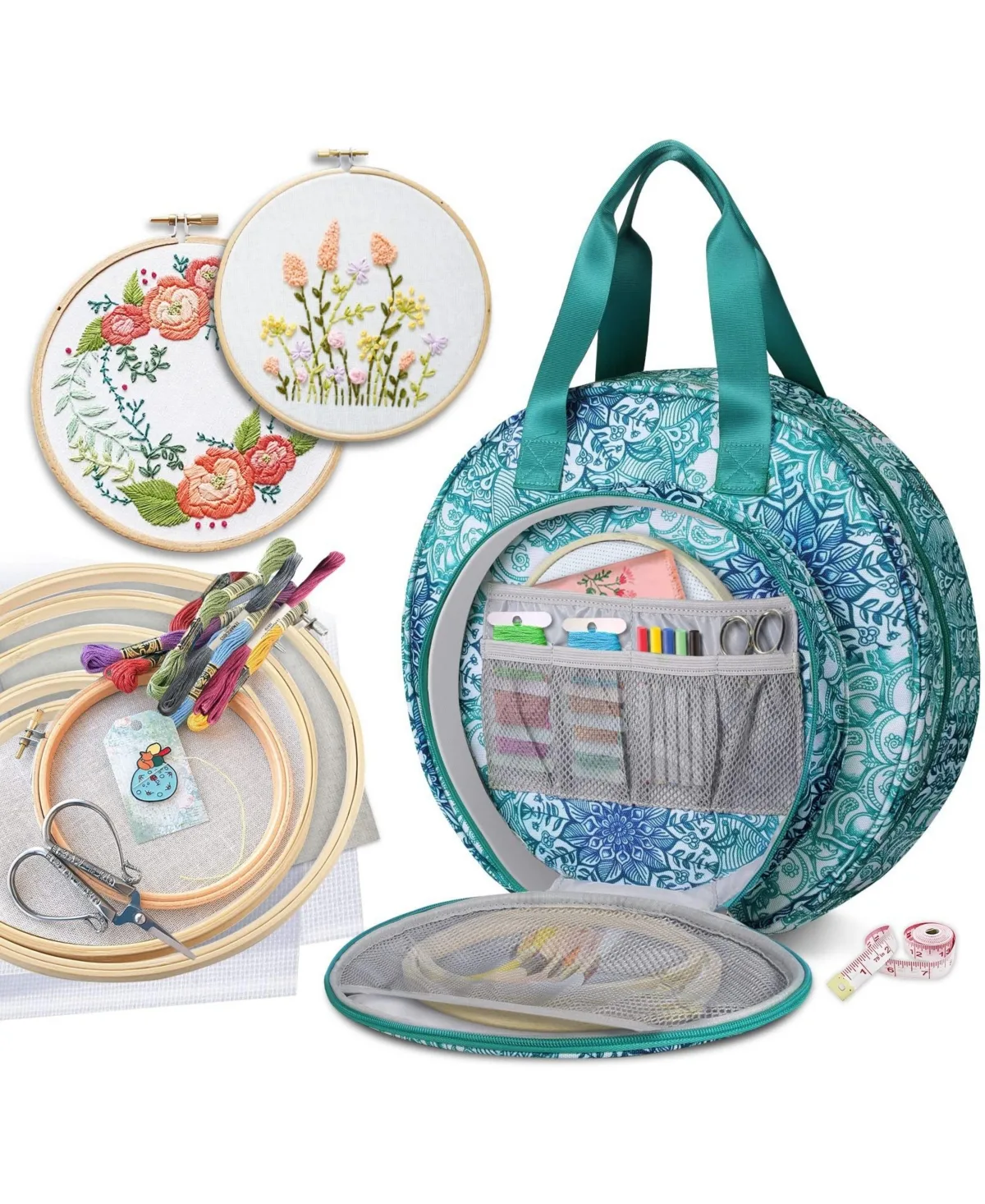 Embroidery Project Tote Bag Large Capacity Storage Carrying Kit by Aeelike