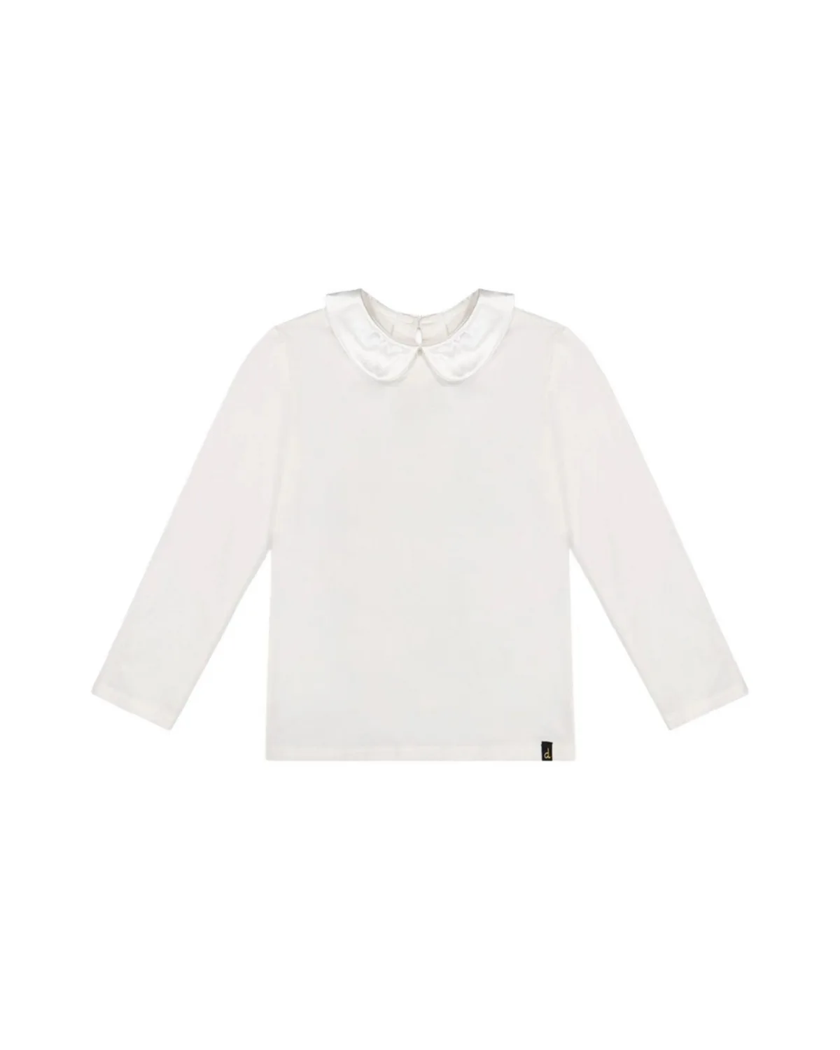 Cotton T-Shirt with Peter Pan Collar by Deux Par Deux