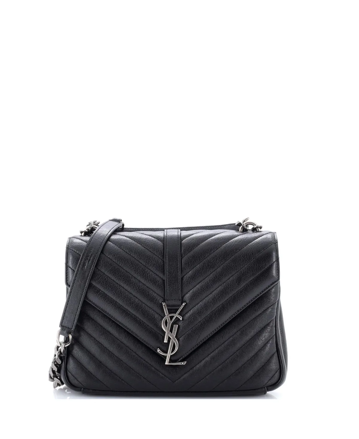 Pre-Owned Classic Monogram College Matelasse Chevron Medium Crossbody Shoulder Bag by Saint Laurent