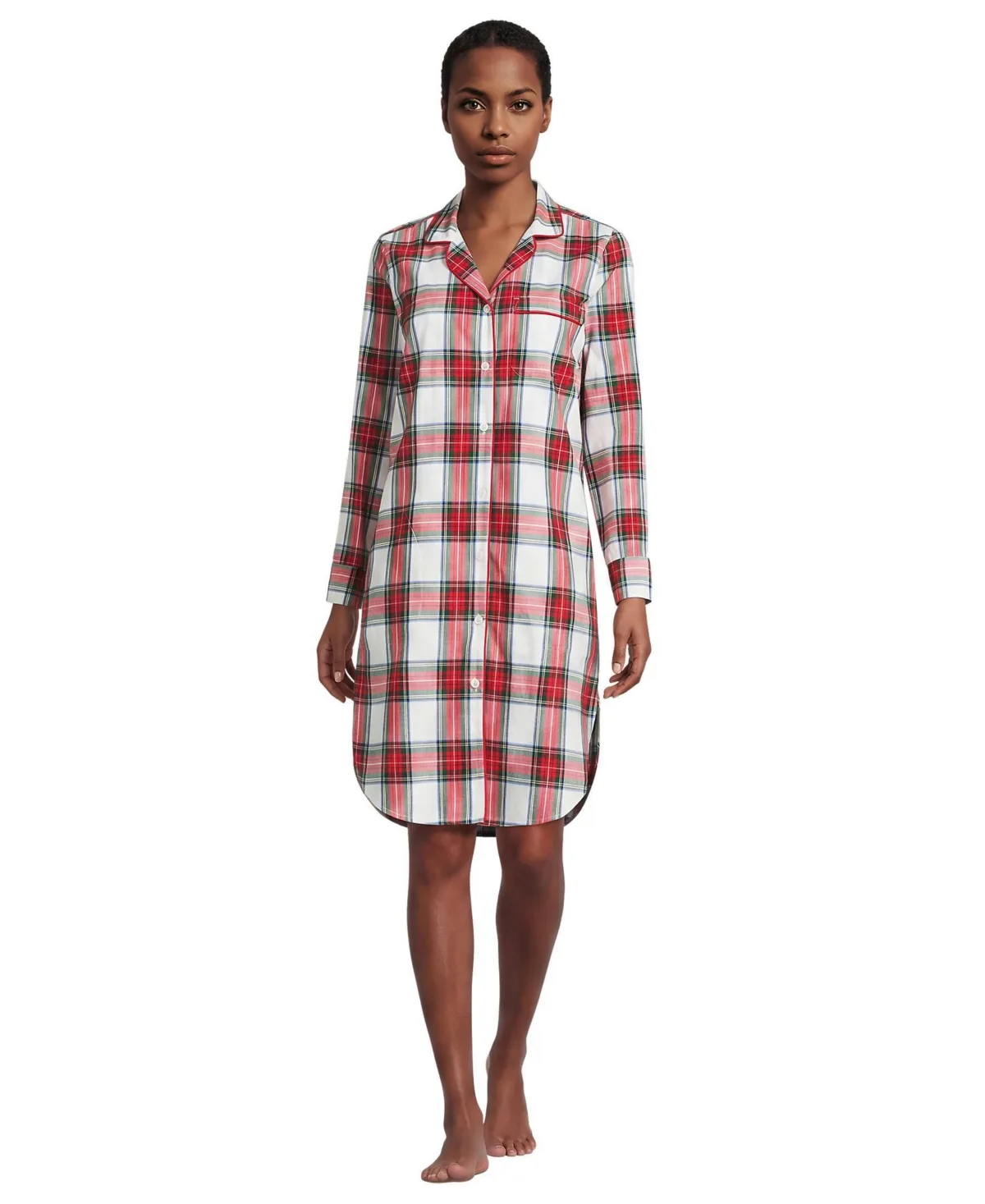 Cotton Poplin Long Sleeve Sleepshirt Nightgown by Lands' End