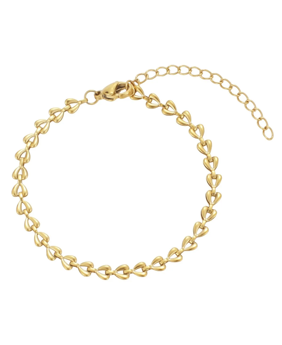 Gold-Plated Adjustable Heart Chain Bracelet by Adornia