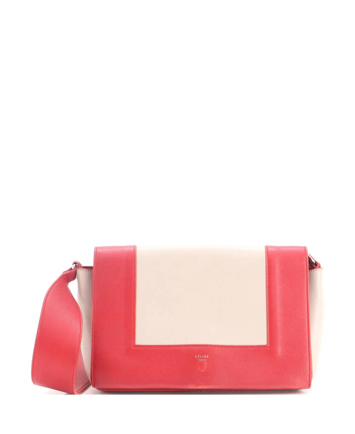Pre-Owned Medium Frame Shoulder Bag Leather by Celine