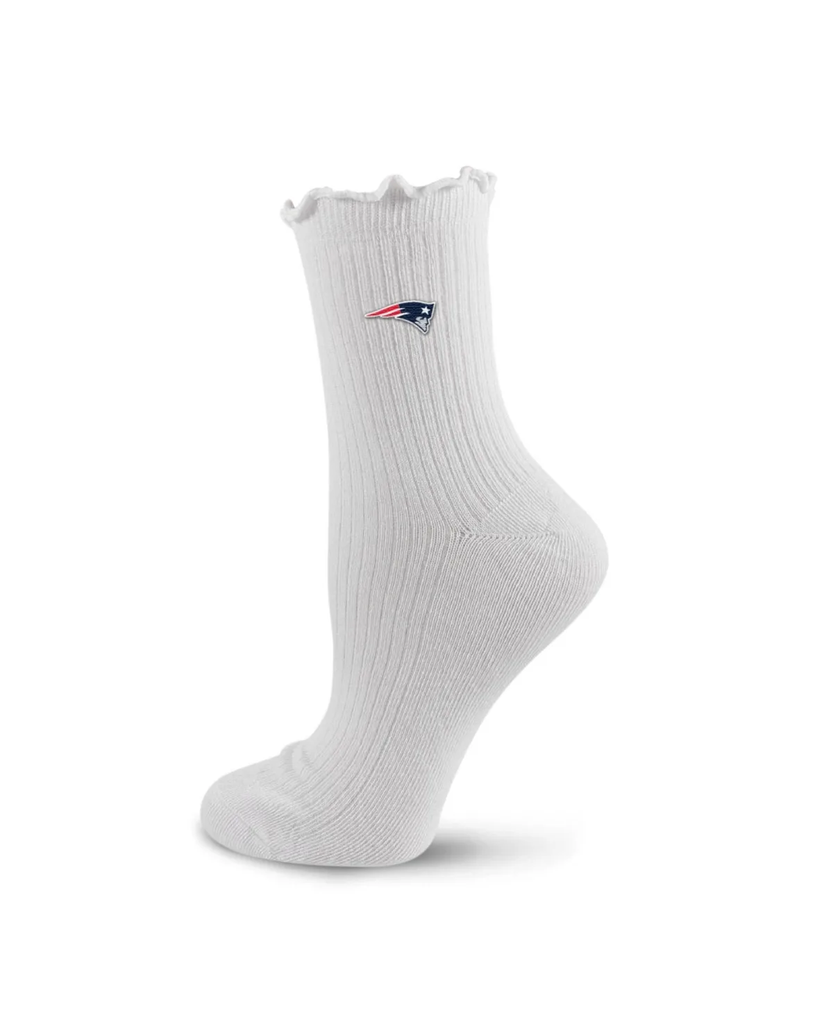 New England Patriots Ribbed Lettuce-Edge Quarter Socks by Pro Compression