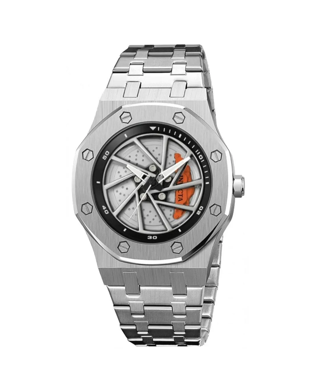 Quartz Speedway Black Dial Steel-Tone Stainless Steel Watch, 42mm by Invicta