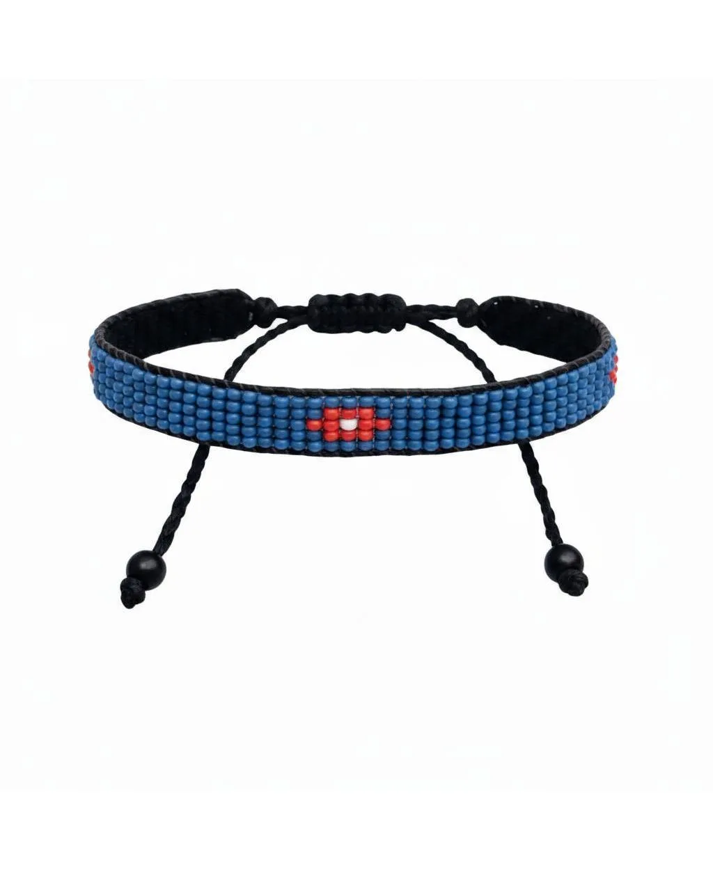 Summer Warmth Bracelet with White Flower with Blue Accents by Sawa Sawa