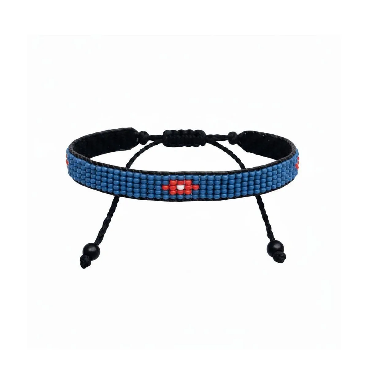 Summer Warmth Bracelet with White Flower with Blue Accents by Sawa Sawa