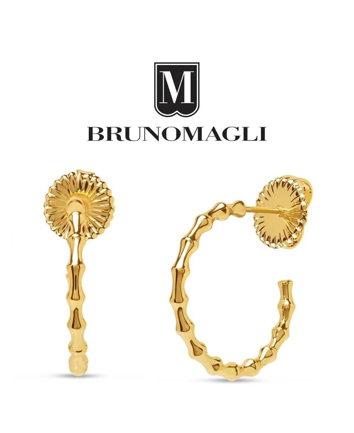 Gold-Tone Giulia Dangle Hoop Earrings by Bruno Magli