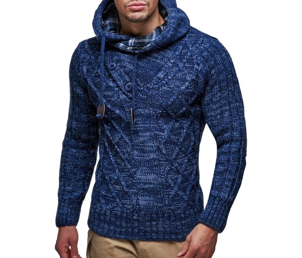 Knitted Pullover Long-Sleeved Slim Fit Hoodie Sweater